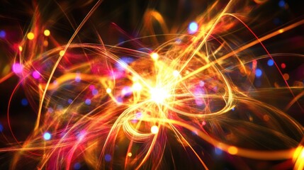 Obraz premium Dynamic swirling light trails abstract background