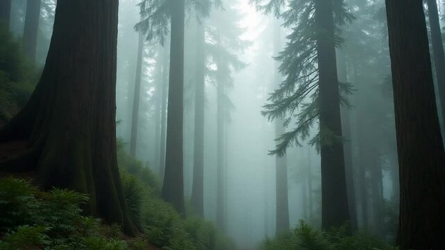 Scenic Redwood Rain Forest Covered