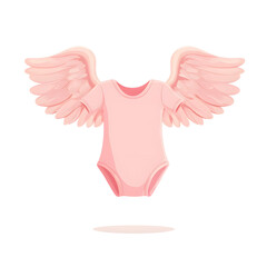 Obraz premium Pink Bodysuit Centered Composition for Baby Shower Events with Wide Angel View