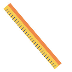 Yellow straight ruler icon. Vector