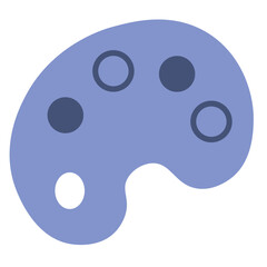 Blue artist palette icon. Vector