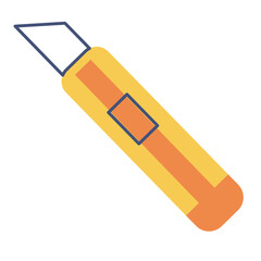 Utility cutter knife icon. Vector
