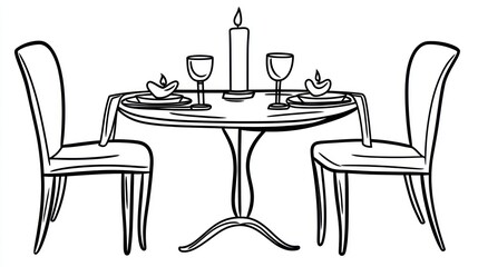 Two place settings at a round table, dining, elegant