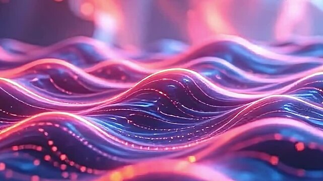 luminous 4k abstract wave pattern, glowing waves pulsating with light, vibrant neon accents amid soft pastel backgrounds, a party of colors creating excitement