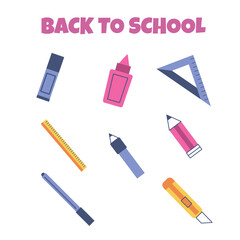 Back to school icon set. Vector