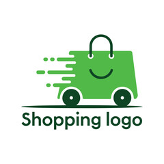 Shopping logo with delivery and shopping concept.