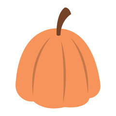 Flat orange pumpkin icon. Vector