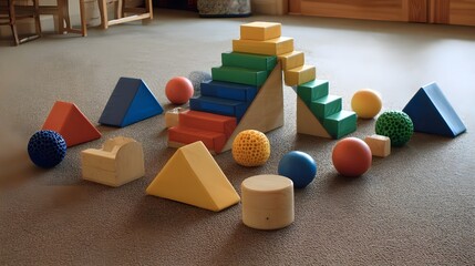 Toddler obstacle course designed for developmental play with adaptive challenges promoting coordination, balance, active engagement