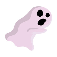 Angry cartoon ghost face. Vector