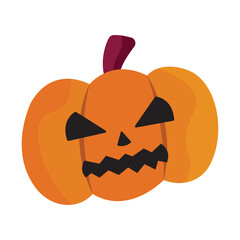 Angry halloween pumpkin face. Vector