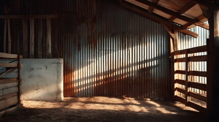 Barn with corrugated wall dirt flooring workshop transformation ideas rustic renovation inspiration creative architectural solutions