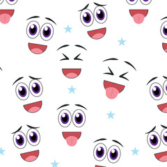 Cartoon face expression background. Vector