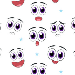 Cartoon face expression background. Vector