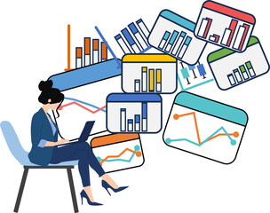 データを分析するイラスト
