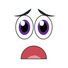 Scared cartoon face vector. Vector