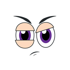 Suspicious cartoon face vector. Vector