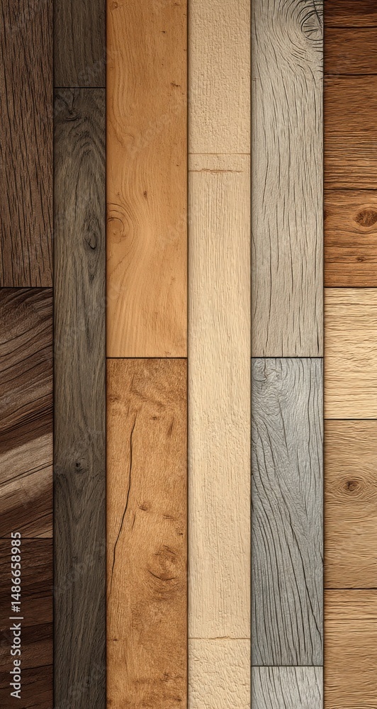 Poster collection of various wood textures, showcasing different colors and grain patterns, ideal for desig