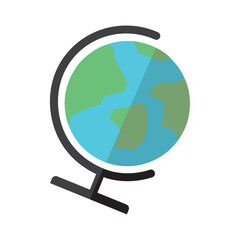 Earth globe with stand icon. Vector