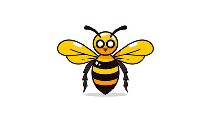 Bee Flat Logo Icon Vector Mascot Design for Branding and Marketing