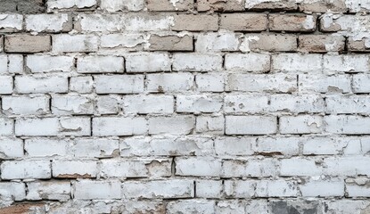 Fototapeta premium Weathered white brick wall