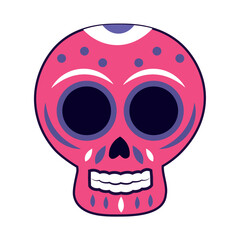Isolated colored dia de los muertos skull icon Vector