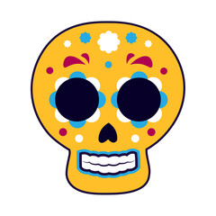 Isolated colored dia de los muertos skull icon Vector