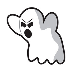 Cute spooky halloween ghost character Vector