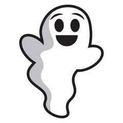 Cute happy halloween ghost character Vector