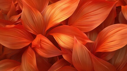 Obraz premium Close-Up of Glossy Exotic Tropical Flowers with Vibrant Red and Orange Leaves in Nature