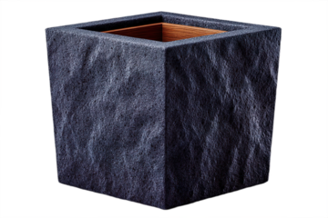 Wooden interior trash can isolated on transparent background