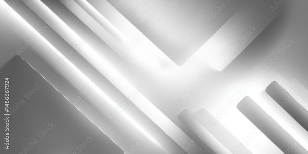 Poster Abstract grayscale geometric shapes design with diagonal lines and varying shades of gray creating a modern, minimalist background. : Generative AI