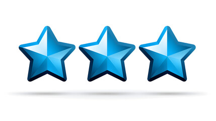 Obraz premium Blue Five Stars Customer Review Icon for Apps and Websites: Elegant Icon Design