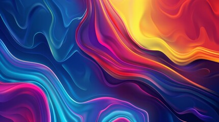 Fototapeta premium Vibrant, flowing, abstract paint strokes in a spectrum of colors