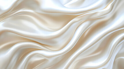 Fototapeta premium Luxurious champagne silk fabric waves, a mesmerizing display of smooth texture