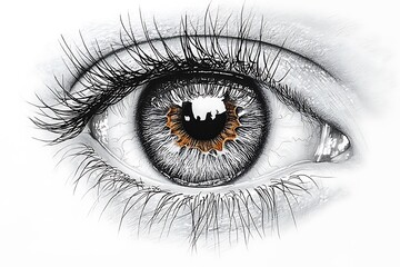 Obraz premium Eye illustration showing intense focus detail high resolution photo
