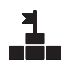 Obraz premium Number one podium icon. Victory icon. Champion icon. Symbol of win, goal, award, target, completed, accomplished. Vector illustration.