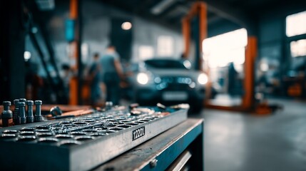 Sockets in Toolbox at Auto Repair Shop