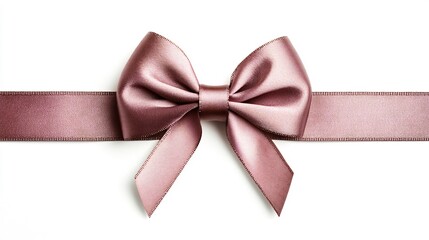 Polished elegant ribbon looped into high quality bow isolated cleanly on a white background