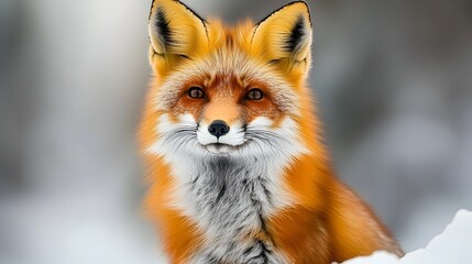 Fototapeta premium Stunning Red Fox in Winter Snow Wildlife Portrait