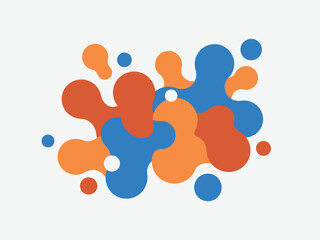 Abstract Colorful Blob Design with Intertwined Shapes