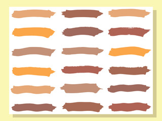 Eighteen Abstract Earthy Tone Brush Strokes