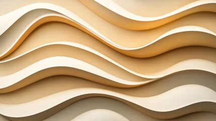 Obraz premium Beige cream abstract wave pattern background texture