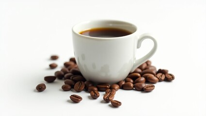 Obraz premium cup of coffee with beans