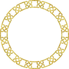 Decorative Round Circle Gold Pattern Border Frame
