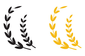 Wheat ears icon set. Wheat logo. Grain spikes set icons. Grain icon. Agriculture symbol. 