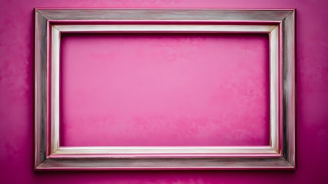 Elegant Pink Background Empty Picture Frame Mockup