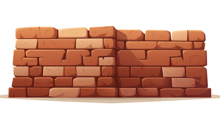 Obraz premium Brick Wall Flat Vector Illustration: Cartoon Brick Design for Building Textures and Architecture Concepts