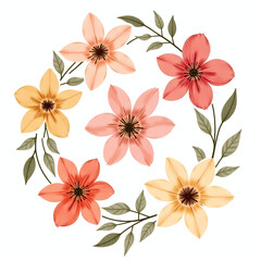 A stunning display of pink, orange, and yellow flowers blends with lush green leaves, capturing the vibrant beauty and creativity of spring Generative AI