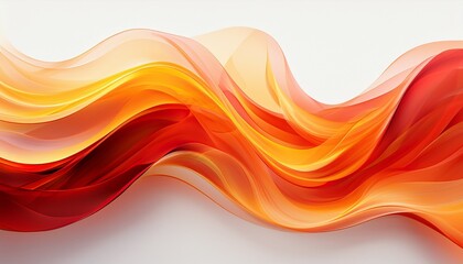 abstract smooth minimalist fire symbol with gradient red yellow and orange waves in warm colors isolated on white background dynamic flow design radiant flame