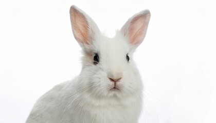 Obraz premium white rabbit portrait on white background